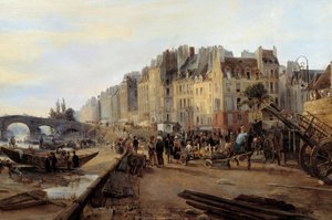 Marie-Brücke und Saint-Paul-Hafen um 1825 (Detail)