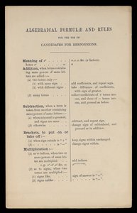 Algebraische Formeln und Regeln für die Verwendung von Kandidaten für Responsions, Oxford University Press