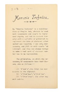 Memoria Technica, Oxford von Charles Lutwidge Dodgson