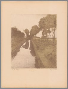 Zwei Spaziergänger entlang eines Kanals von Charles Marie Dulac