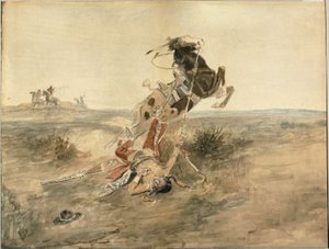 Gefallener Indianerkrieger von Charles Marion Russell