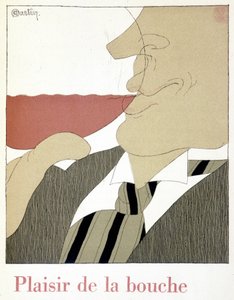 Vergnügen des Mundes - in „Monseigneur le vin“, Zeichnung von Charles Martin (1884-1934), Heft der Etablissements Nicolas von Charles Martin