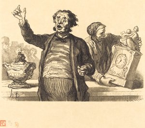 Das Hotel der Auktionatoren: Der öffentliche Ausrufer von Charles Maurand after Honoré Daumier