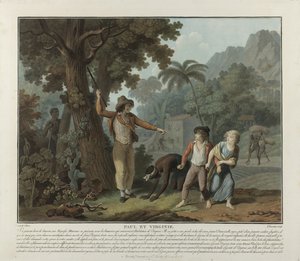 Der flüchtige Sklave, Platte 2 aus Paul et Virginie von Charles Melchior Descourtis