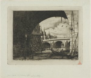 Ein Bogen der Pont Notre-Dame, Paris