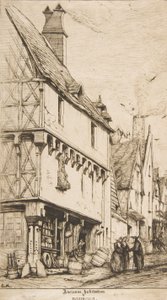 Ein altes Haus oder Das Haus des Musikers, Bourges, 1860 von Charles Meryon