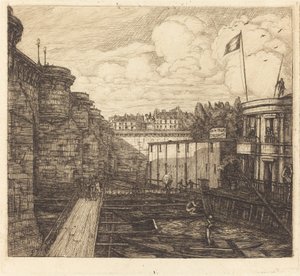 Chevriers Kaltbadeanstalt, manchmal auch "Schulbäder" genannt von Charles Meryon