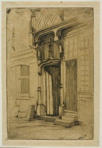 Tür eines alten Klosters in der Rue Mirabeau, Bourges von Charles Meryon