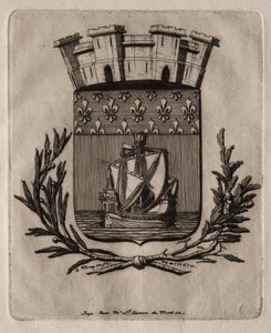 Radierungen von Paris: Die symbolischen Waffen der Stadt Paris, 1854 von Charles Meryon