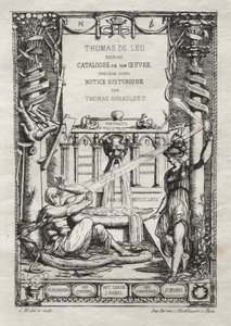 Frontispiz für einen Katalog der Stiche von Thomas de Leu von Charles Meryon