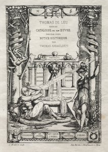 Frontispiz für einen Katalog der Stiche von Thomas de Leu von Charles Meryon