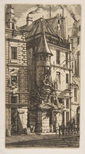 Haus mit einem Türmchen, Rue de la Tixéranderie, Paris von Charles Meryon