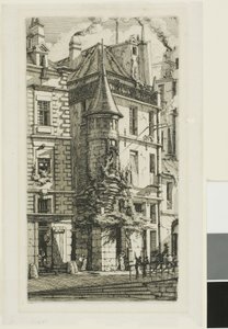 Haus mit einem Turm, rue de la Tixeranderie von Charles Meryon
