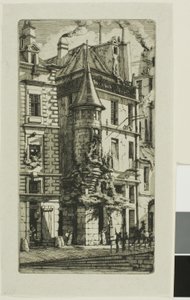 Haus mit einem Turm, rue de la Tixeranderie von Charles Meryon