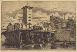 Die Notre-Dame-Pumpe, Paris von Charles Meryon