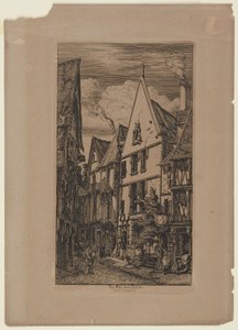 Rue des Toiles, Bourges - 1853 von Charles Meryon