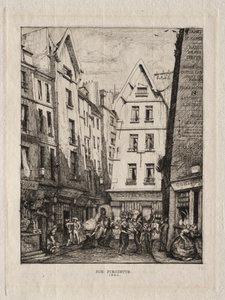 Pirouettenstraße, in der Nähe der Märkte, Paris von Charles Meryon