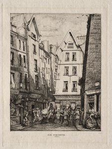 Pirouettenstraße, in der Nähe der Märkte, Paris von Charles Meryon