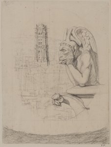 Studie zu „Le Stryge“: Die Chimäre und der Turm von Saint-Jacques von Charles Meryon