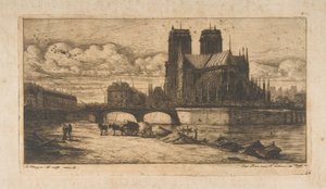 Die Apsis von Notre-Dame, Paris von Charles Meryon