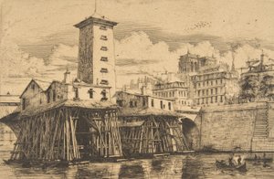 Die Nôtre-Dame-Pumpe, Paris von Charles Meryon