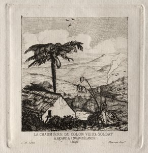 Die Hütte des alten Soldatensiedlers in Akaroa, 1845, 1866