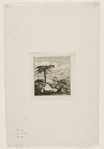 Das strohgedeckte Häuschen des alten Soldaten, Akaroa, 1845 von Charles Meryon