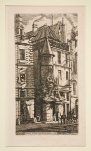 Haus mit einem Turm, rue de la Tixeranderie von Charles Meryon