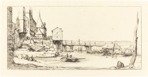 Fußgängerbrücke des Pont-au-Change, Paris, nach dem Brand von 1621