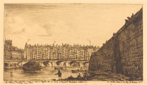 Le Pont-au-Change, Paris, um 1784 von Charles Meryon after Victor Jean Nicolle