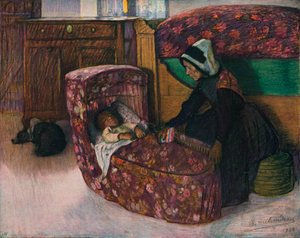 Mutter und Kind, Innenraum Vendeen, 1900 von Charles Milcendeau