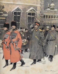 Der Kaiser (Zar) von Russland Alexander III. ging am 1. Januar zu den Heiligen Ämtern