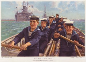 Matrosen von HMS Triumph rudern über einen Hafen von Charles Murray (after) Padday