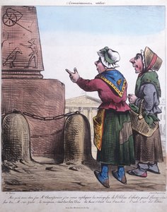 Karikatur der Errichtung des Obelisken auf der Place de la Concorde, ca. 1831