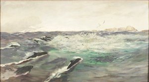 Schweinswale jagen Makrelen von Charles Napier Hemy