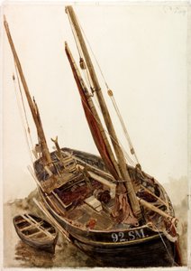 Studie eines Fischerbootes und Dinghy von Charles Napier Hemy