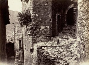 Eine Straße in Sainte-Agnès bei Roquebrune von Charles Nègre
