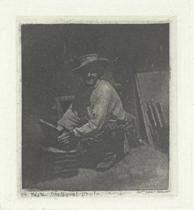 Kniender Maurer, Februar-März 1854, gedruckt 1982 von Charles Nègre