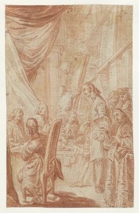 Innenraum eines Notar- oder Lotteriebüros von Charles Nicolas Cochin (II)