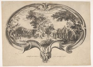 Der Triumph Davids, von einem Fächer von Jacques Callot von Charles Nicolas Cochin