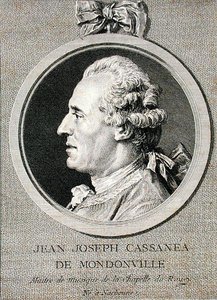 Jean Joseph Cassanea de Mondonville (1711-72) graviert von Augustin de Saint-Aubin (1736-1807) 1768 von Charles Nicolas II (after) Cochin