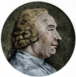 Porträt von David Hume, schottischer Philosoph (1711 bis 1776). Zeichnung von Charles-Nicolas Cochin Jr. von Charles Nicolas II Cochin