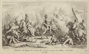 Sieg von Roger I., Graf von Carcassonne, über Oliba Cabreta, 981 (Gravur) von Charles Nicolas II Cochin