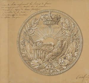 Entwurf für die Medaille zur Erinnerung an die Charta von 1830, 1830