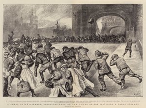Eine günstige Unterhaltung, Schulkinder auf der Tower Bridge beobachten einen großen Dampfer