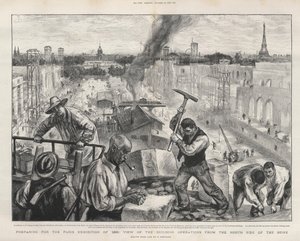 Vorbereitungen für die Pariser Ausstellung von 1900: Blick auf die Bauarbeiten von der Nordseite der Seine