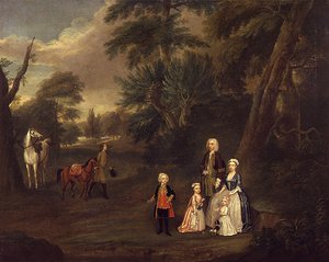 Thomas Hill von Tern und seine Familie in einer Landschaft, 1730 von Charles Phillips