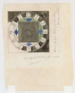 Entwurf für ein Zifferblatt, für W.J. Bassett-Lowke, 1917