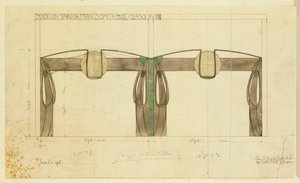 Entwurf für einen Ausstellungsstand für Francis Smith, verwendet auf der Glasgow Ausstellung, in Ansicht, 1901 von Charles Rennie Mackintosh