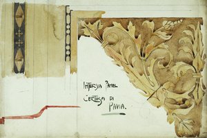 Intarsienpaneel, Certosa di Pavia, 1891